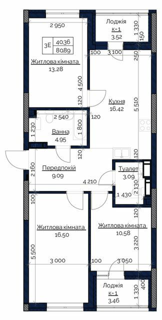 3-кімнатна 80.89 м² в ЖК POLARIS Home&Plaza від 21 468 грн/м², Київ