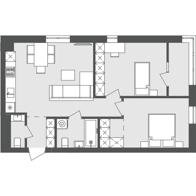 2-комнатная 63.43 м² в ЖК Avalon Flex от 24 500 грн/м², Львов