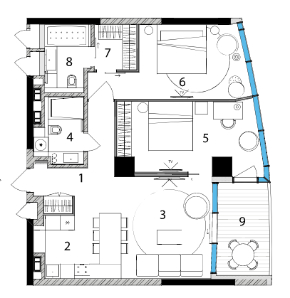 2-кімнатна 82.37 м² в ЖК Taryan Towers від 86 450 грн/м², Київ