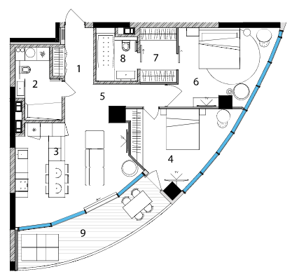 2-кімнатна 91.08 м² в ЖК Taryan Towers від 86 450 грн/м², Київ