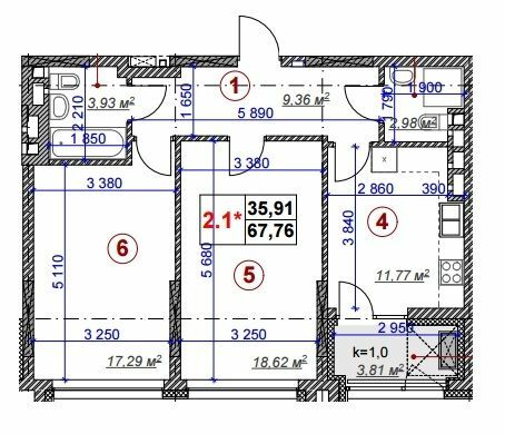 2-кімнатна 67.76 м² в ЖК Ярославів Град від 58 190 грн/м², Київ