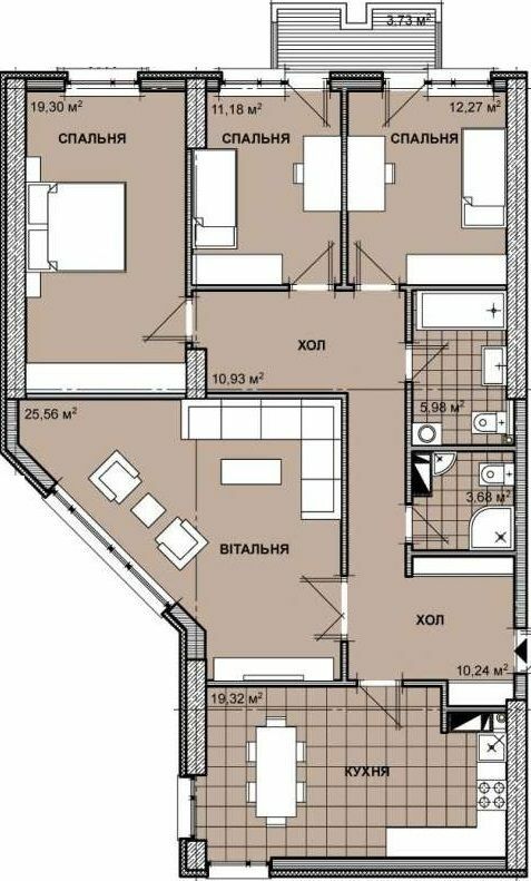 4-комнатная 123.06 м² в ЖК Берестейский от 33 000 грн/м², Киев