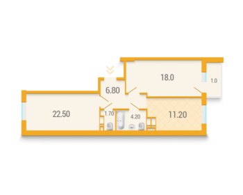 2-комнатная 66.1 м² в ЖК Караваевы Дачи от 35 000 грн/м², Киев