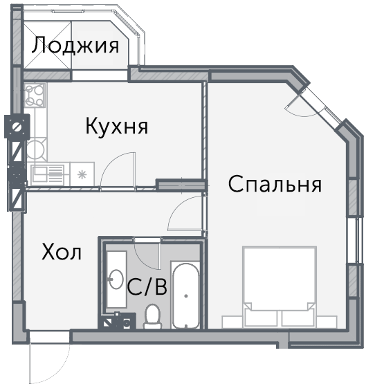 1-кімнатна 46.12 м² в КБ На Радистів від 27 000 грн/м², Київ