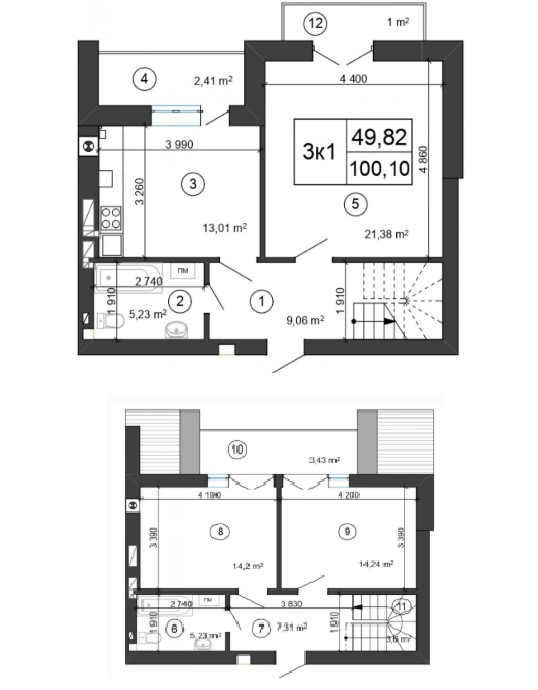 Двухуровневая 100.1 м² в ЖК Сырецкий парк от 28 750 грн/м², Киев