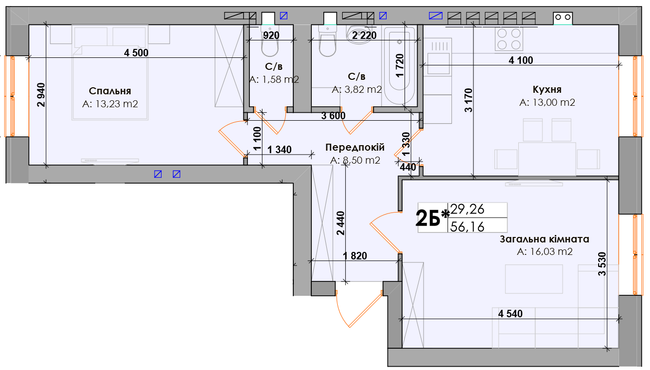 2-кімнатна 56.16 м² в ЖК Елемент від 25 200 грн/м², м. Ірпінь