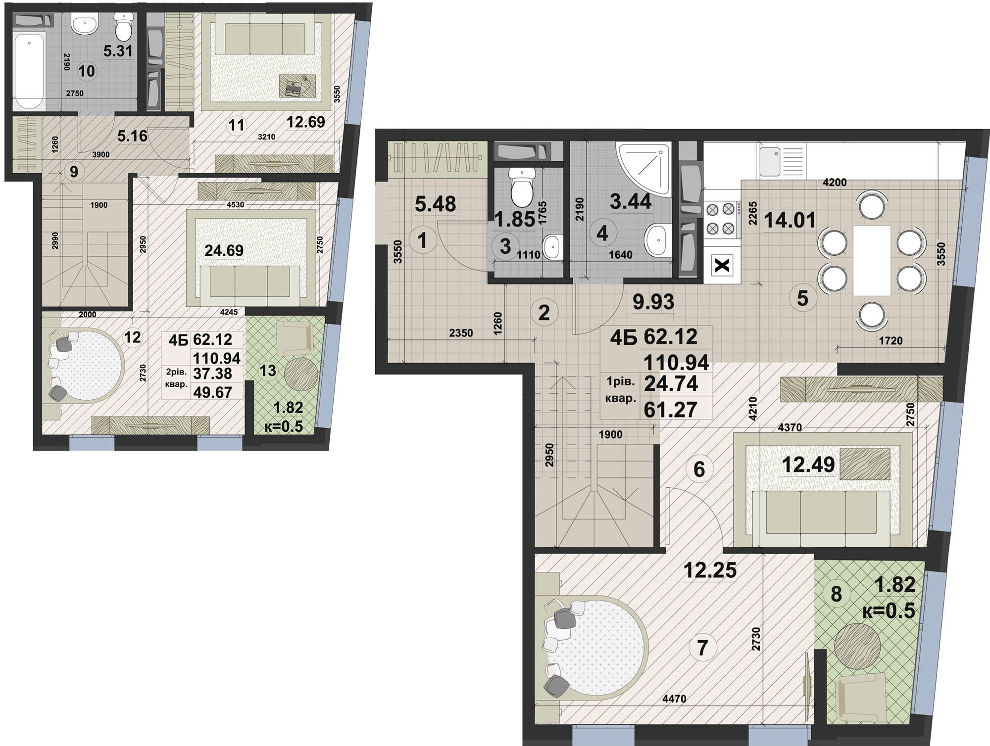 Дворівнева 110.94 м² в ЖК Paradise Avenue від 22 000 грн/м², с. Крюківщина