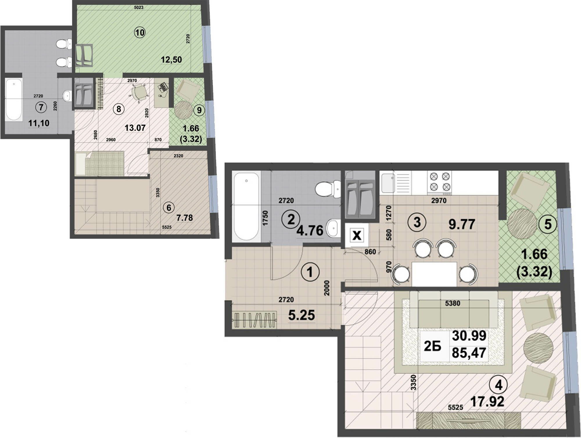 Дворівнева 85.47 м² в ЖК Paradise Avenue від 22 000 грн/м², с. Крюківщина