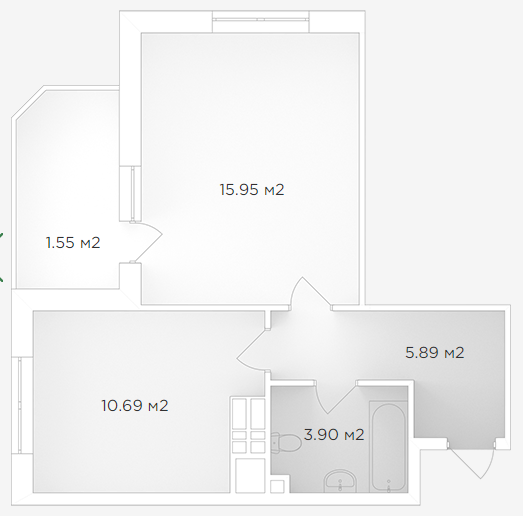 1-комнатная 37.98 м² в ЖК Банковский 2 от 18 000 грн/м², г. Борисполь