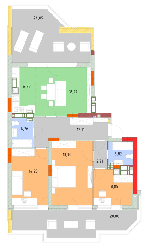3-комнатная 105 м² в ЖК На Прорезной от 27 200 грн/м², пгт Гостомель