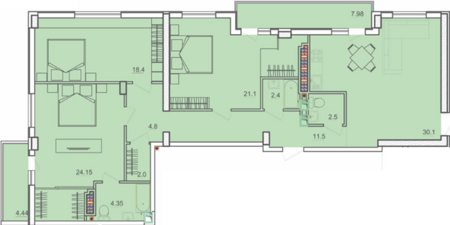 3-кімнатна 133.75 м² в ЖК Схід від 22 700 грн/м², Одеса