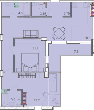 2-комнатная 78.9 м² в ЖК Восход от 27 350 грн/м², Одесса