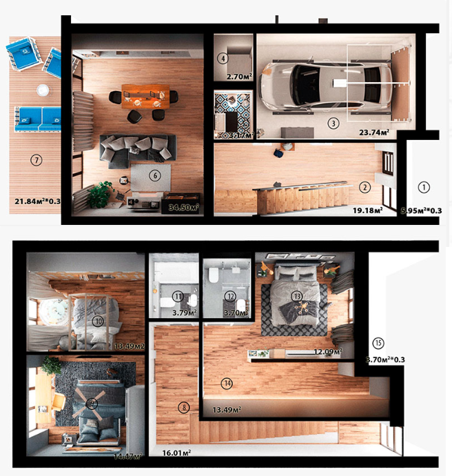 Двухуровневая 185.79 м² в ЖК Hygge Home от 19 000 грн/м², г. Ирпень