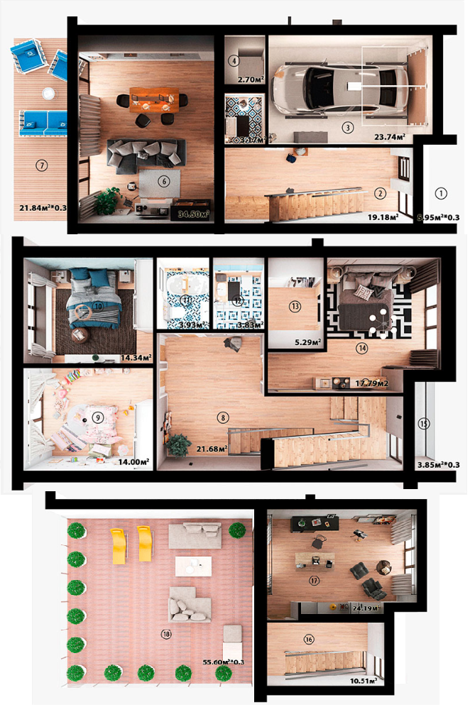 Дворівнева 225.02 м² в ЖК Hygge Home від 19 000 грн/м², м. Ірпінь