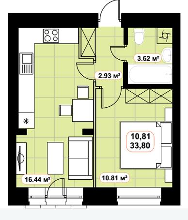 1-кімнатна 33.8 м² в ЖК Баск&Вілль від забудовника, м. Ірпінь