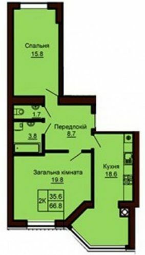 2-кімнатна 66.8 м² в ЖК Софія Сіті від 26 000 грн/м², с. Софіївська Борщагівка