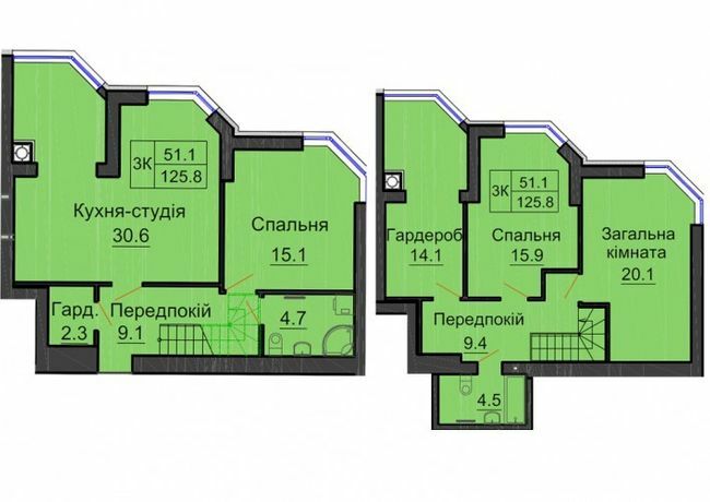 Дворівнева 125.8 м² в ЖК Софія Резіденс від 29 000 грн/м², с. Софіївська Борщагівка