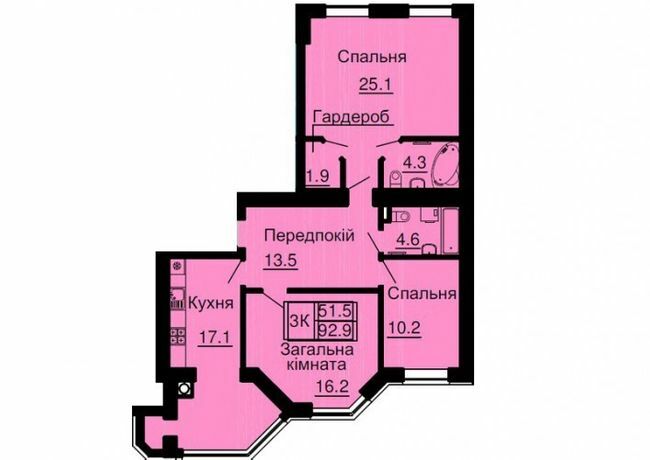 3-кімнатна 92.9 м² в ЖК Софія Резіденс від 35 000 грн/м², с. Софіївська Борщагівка