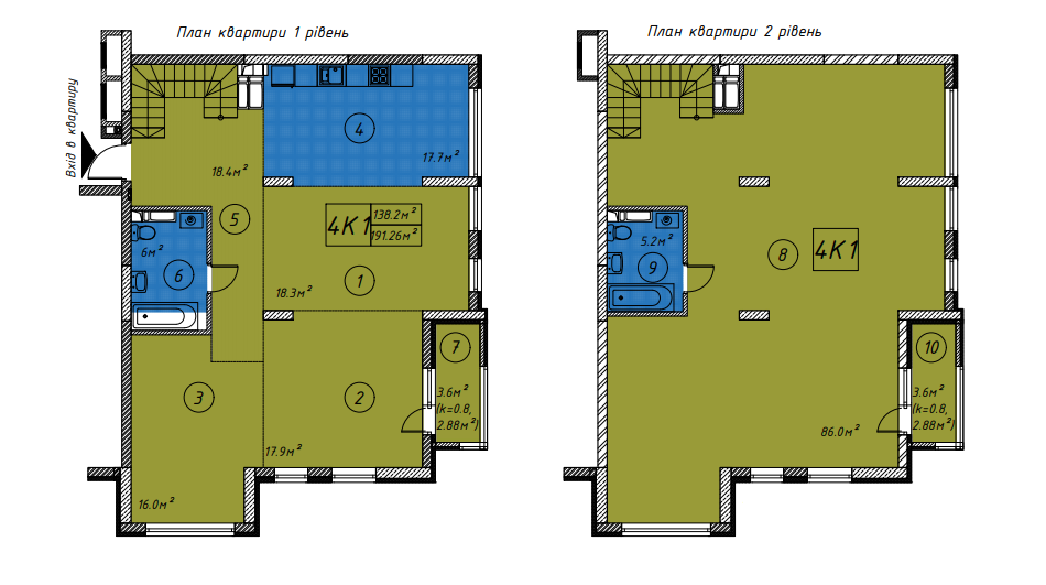 Дворівнева 191.26 м² в ЖК Малахіт від 28 700 грн/м², Київ