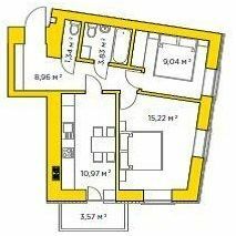 2-кімнатна 50.43 м² в ЖК Авіатор від 18 200 грн/м², смт Гостомель