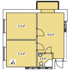 2-комнатная 45.1 м² в ЖК Новая Дания от 22 500 грн/м², с. Софиевская Борщаговка