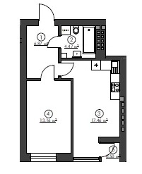 1-кімнатна 42.46 м² в ЖК Гостомельські Липки-3 від 11 500 грн/м², смт Гостомель