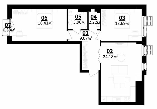 2-кімнатна 71.8 м² в ЖК Білий Шоколад.Center від 15 000 грн/м², с. Білогородка