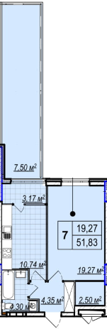 1-комнатная 51.83 м² в ЖК Park Plaza от 29 900 грн/м², пгт Чабаны