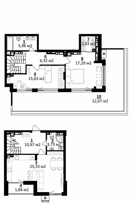 2-комнатная 101.97 м² в ЖК Residence от 13 800 грн/м², г. Мироновка