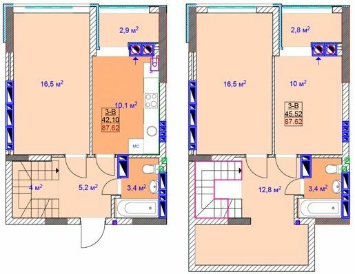 Дворівнева 92.7 м² в ЖК Sky від 19 000 грн/м², м. Ірпінь