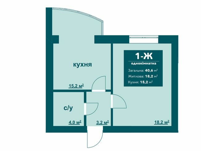 1-кімнатна 40.6 м² в ЖК Ібіс від 22 300 грн/м², м. Ірпінь