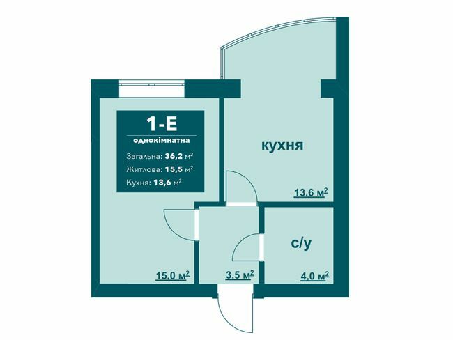 1-кімнатна 36.2 м² в ЖК Ібіс від 22 300 грн/м², м. Ірпінь