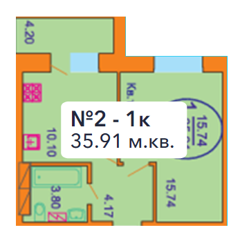 1-комнатная 35.91 м² в ЖК София Киевская от 16 500 грн/м², с. Софиевская Борщаговка