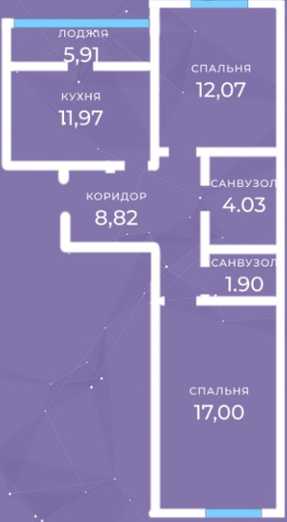 2-кімнатна 61.7 м² в ЖК Rococo viol від 20 800 грн/м², м. Ірпінь