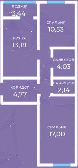 2-комнатная 59.71 м² в ЖК Rococo viol от 20 800 грн/м², г. Ирпень