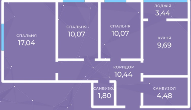 3-комнатная 67.03 м² в ЖК Rococo viol от 21 300 грн/м², г. Ирпень