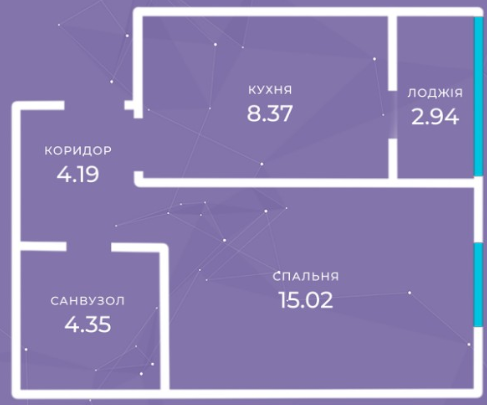 1-комнатная 34.87 м² в ЖК Rococo viol от 20 550 грн/м², г. Ирпень