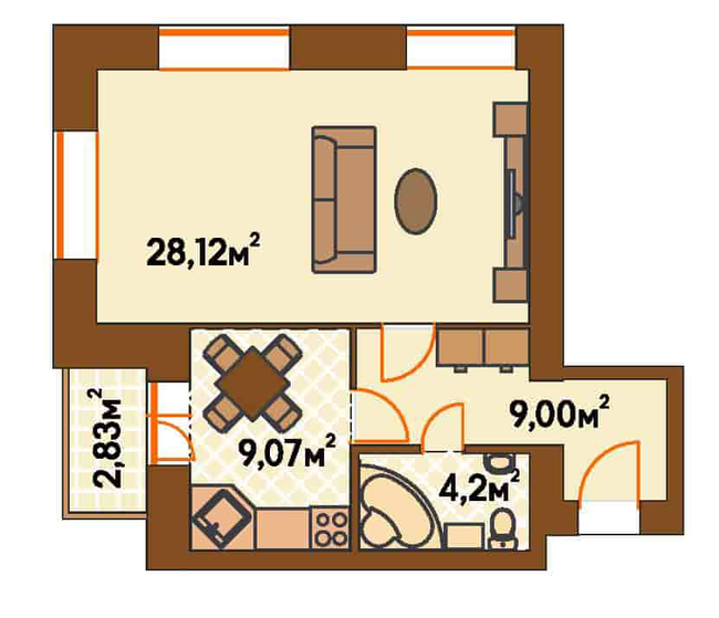 1-кімнатна 53.21 м² в ЖК Янтарний від забудовника, м. Ірпінь