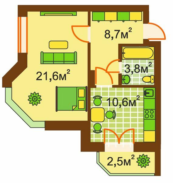 1-комнатная 47.6 м² в ЖК на ул. Университетская, 1-P от 23 250 грн/м², г. Ирпень