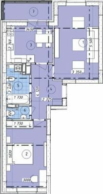 2-комнатная 61.59 м² в ЖК Променада от 25 000 грн/м², г. Вишневое