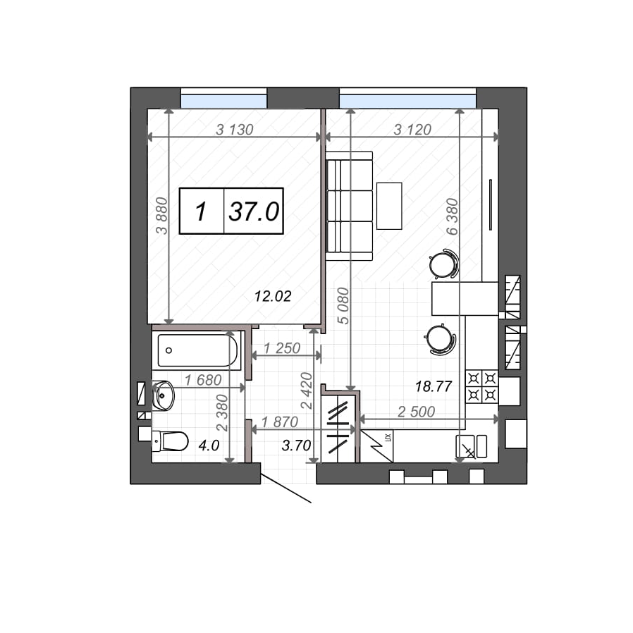 1-кімнатна 37 м² в ЖК Нові Метри Club від 21 500 грн/м², м. Ірпінь