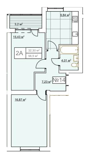 2-кімнатна 56.5 м² в ЖК Гранд Віллас від забудовника, смт Ворзель