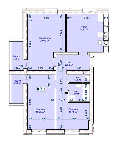 3-комнатная 82 м² в ЖК Хотів от 15 800 грн/м², с. Хотов