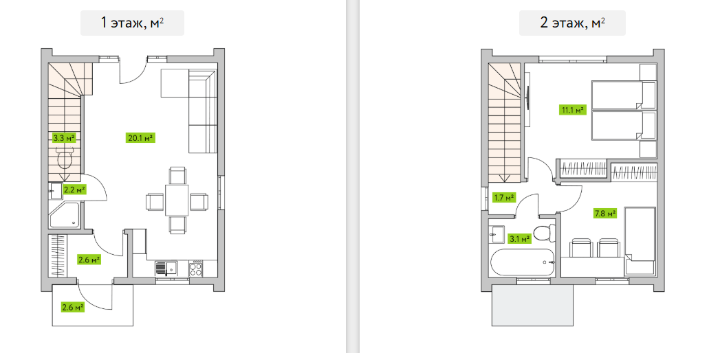 Коттедж 63 м² в КГ Зеленый Бульвар от застройщика, с. Белогородка