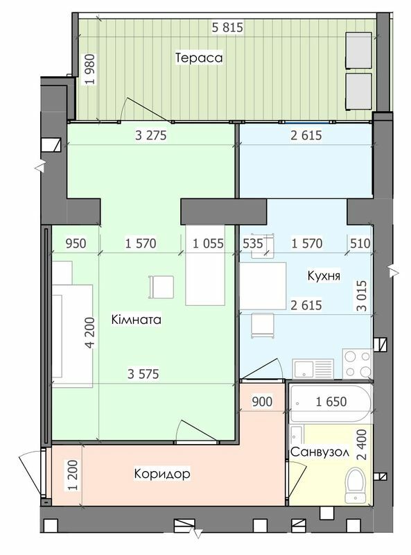 1-комнатная 46.52 м² в ЖК Greenландия от застройщика, пгт Глеваха