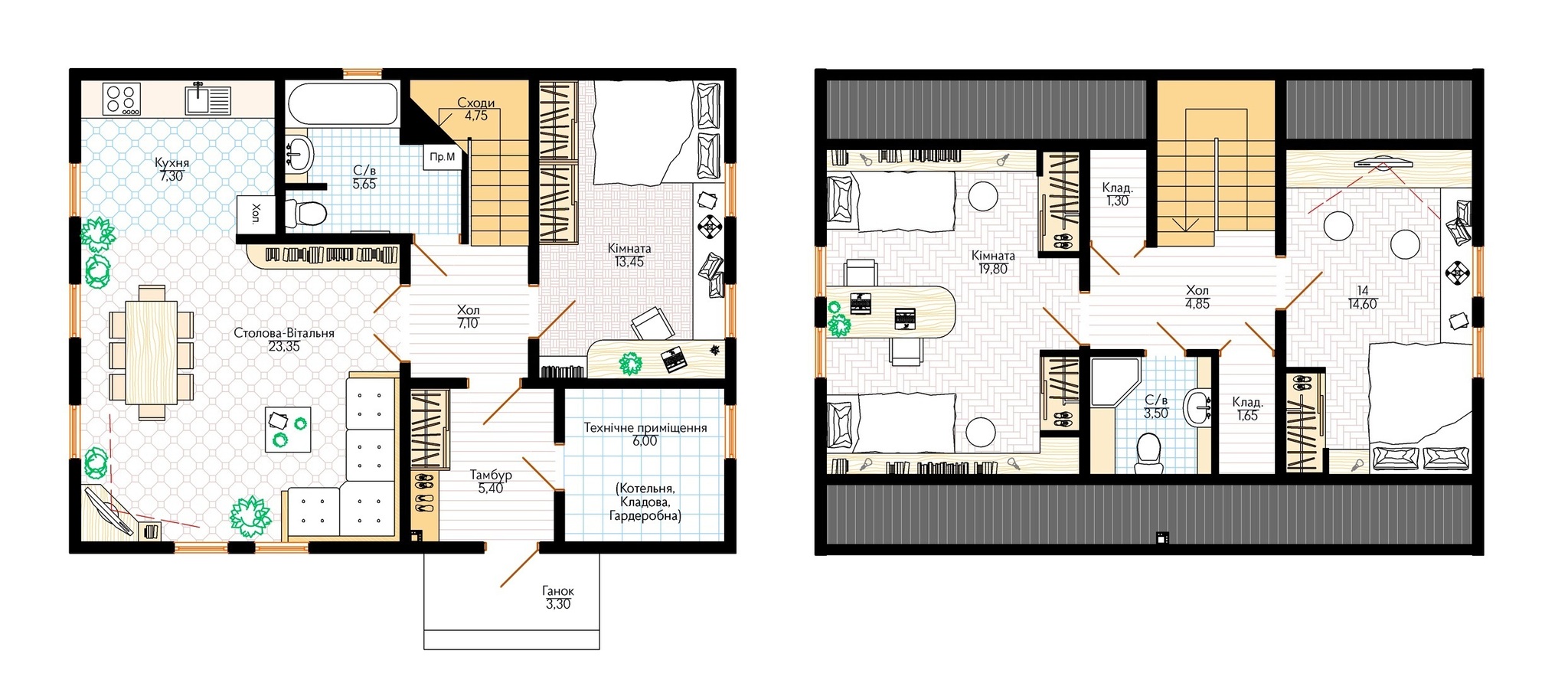 Коттедж 120 м² в КГ Под Горой от 9 333 грн/м², с. Петропавловское