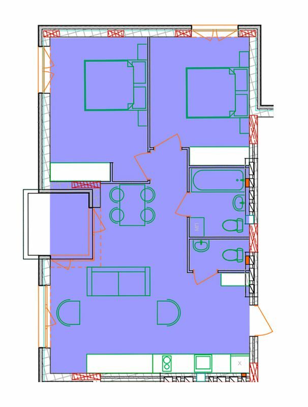 2-комнатная 65.03 м² в ЖК Сонячний квартал от 49 300 грн/м², с. Голубиное