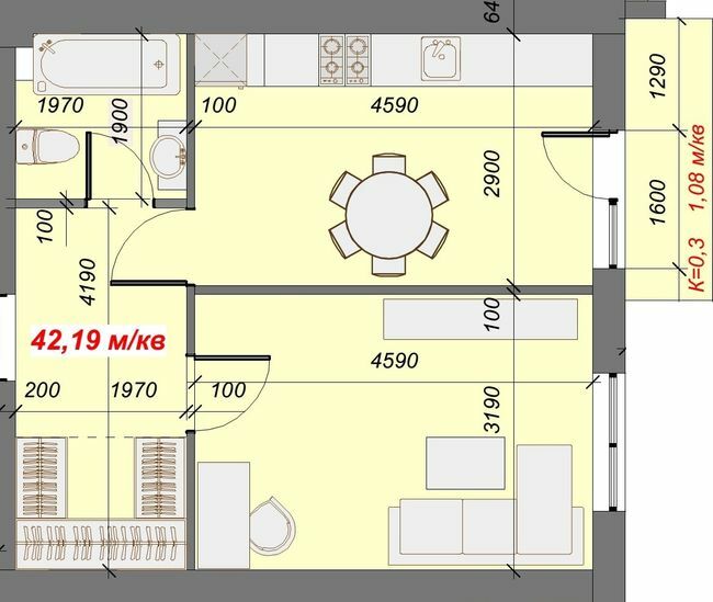 1-кімнатна 42.19 м² в ЖК Сольво від 13 350 грн/м², м. Свалява