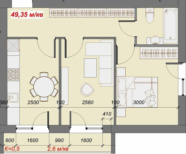 2-кімнатна 49.35 м² в ЖК Сольво від 14 900 грн/м², м. Свалява