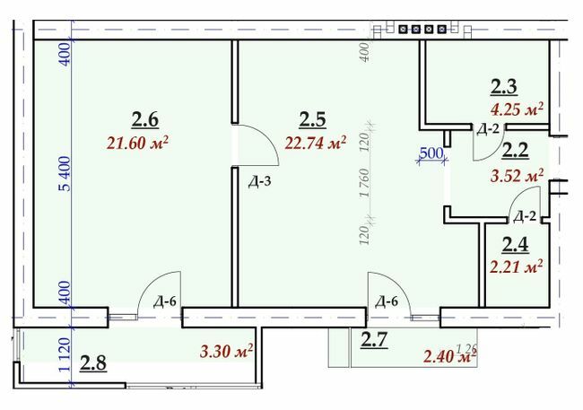 1-кімнатна 60.02 м² в ЖК Сучасний від 16 050 грн/м², м. Мукачеве